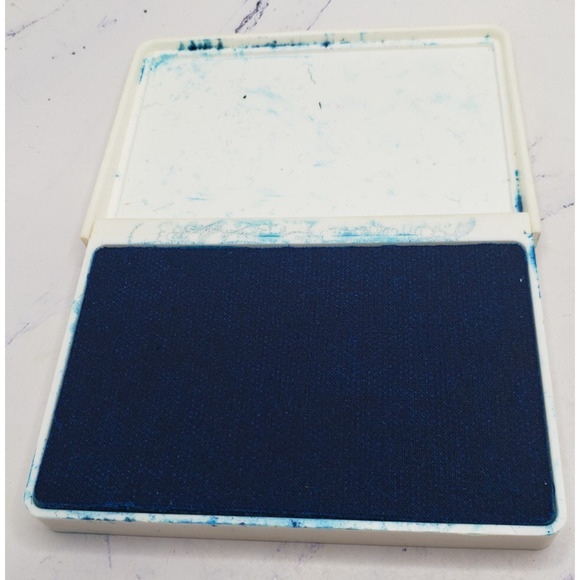 Permanent Blue Ink Pad for Stamping Vintage D.O.T.S Rubber Stamps - Picture 3 of 3